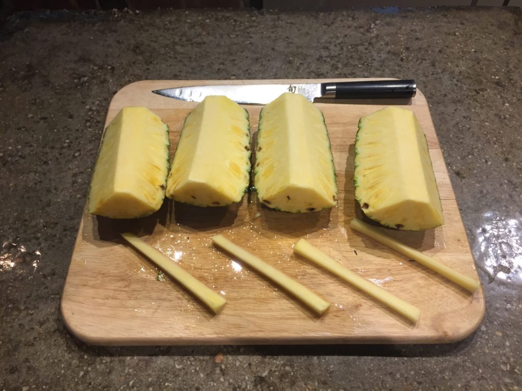 Remove the pineapple core